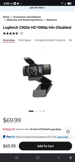 Logitech 920e webcam 1080p