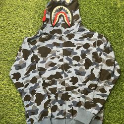  Bape Blue Zip Up