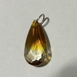 Crystal Glass Amber Tone Pendant