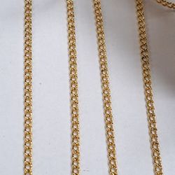 10 Yards Curb Chain: Electro Plated Gold Chain. / Cadena Curb. En Baño De Oro
