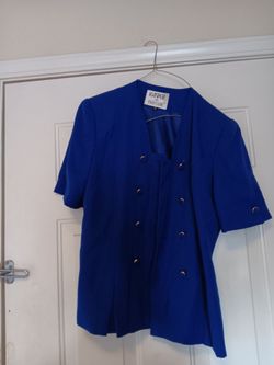 Kasper for Parisian Royal Blue Top And Skirt Size 14