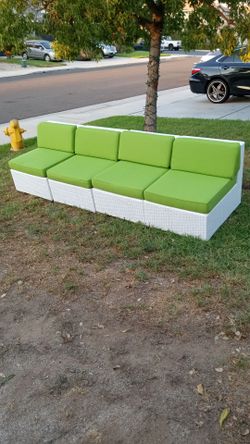 4-Piece Outdoor Sectional Sofa with Cushions sunbrella fabric βοΈπ