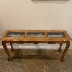 Beautiful Solid Wood & Glass Console / Entryway Table in Perfect Condition 