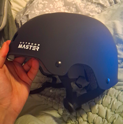 Outdoor Master Hard Shell Helmet, Adjustable Fit, Black ABS