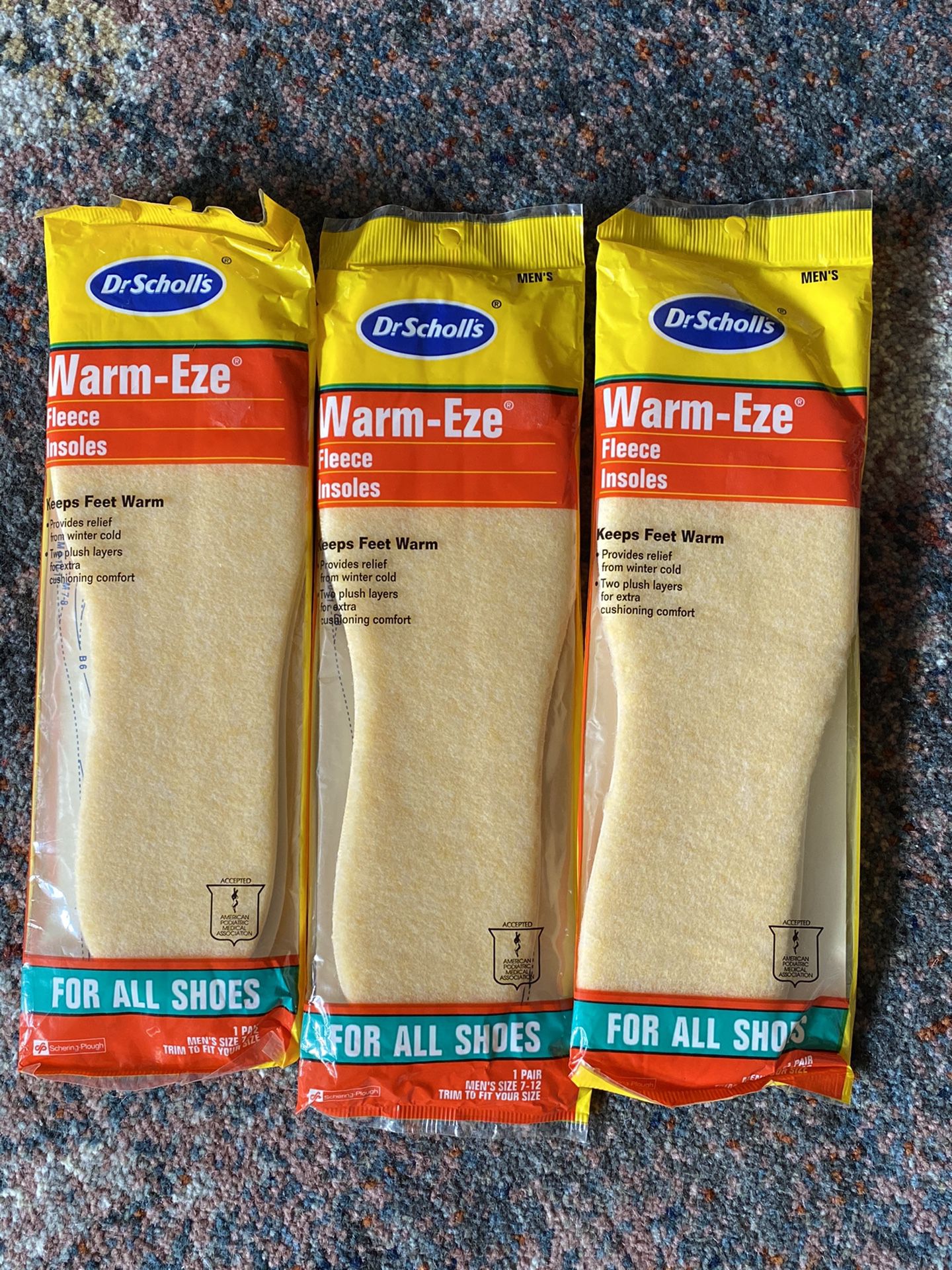 Dr. Scholl's Warm-Eze Fleece Insoles/Inserts Mens One Size Fits All Sheep Wool 