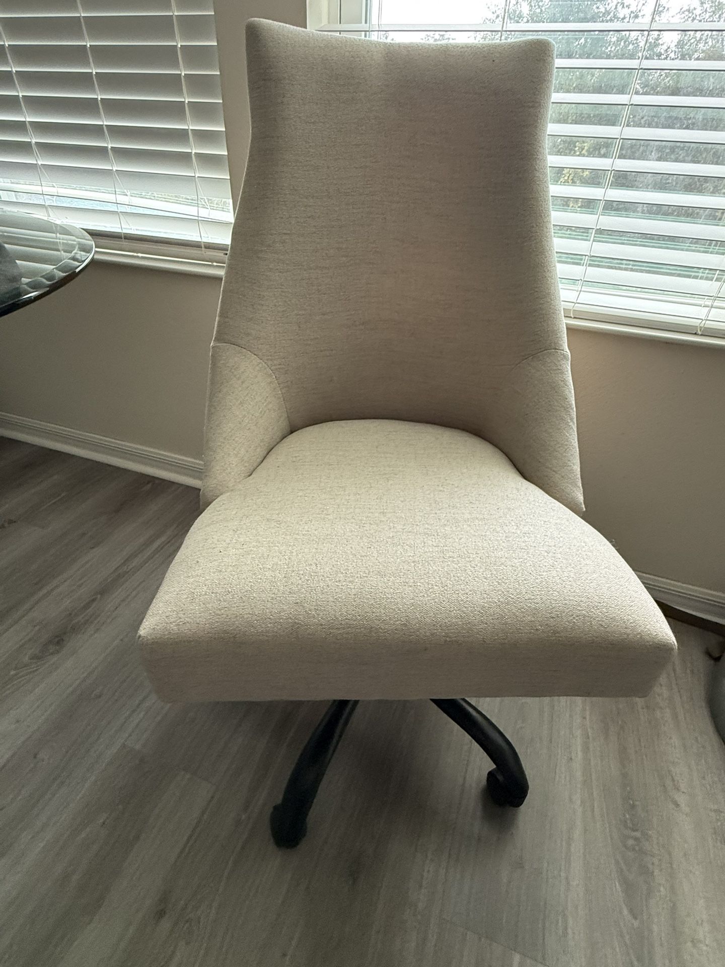 Ashley Furniture Upholstered Swivel Desk Chair – Neutral Fabric