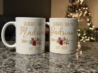 Vivulla68 Quieres Ser Mis Padrinos De Bautizo, Bautizo Recuerdos Juego De 2 Tazas 2025