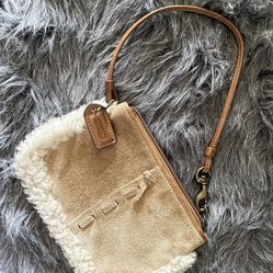 Vintage Coach suede wristlet