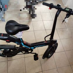 Sailnovo Electric Bike, Electric Bicycle with 18.5MPH Electric Bikes for Adults Teens E Bike with Pedals, 14" Waterproof Folding Mini Bikes with 374.4