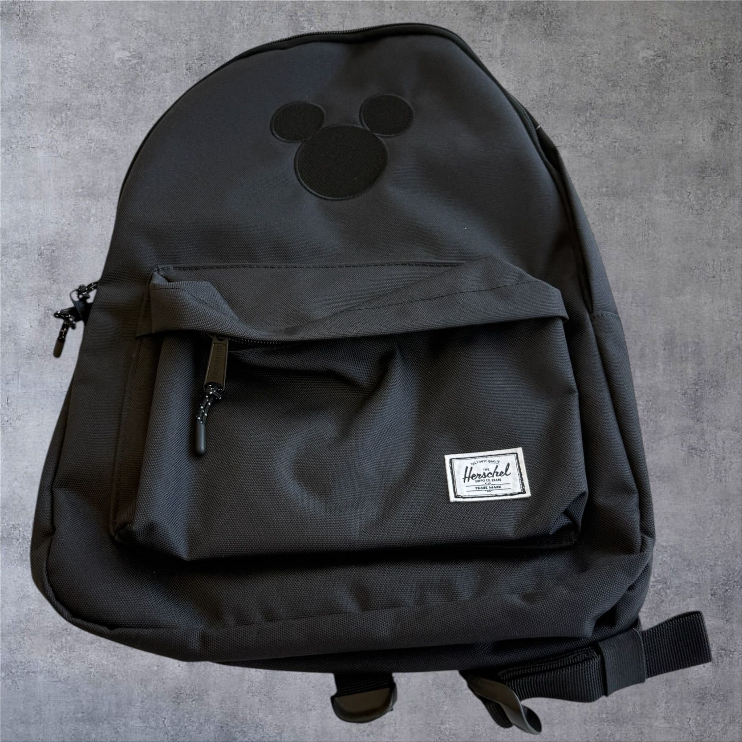 Disney Herschel Mickey Mouse Classic Backpack 24L Black Embroidered Patch Striped NWT