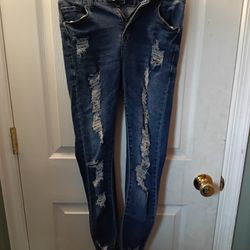 Elite Jeans- Ripped Jeans, Dark Blue, Size 3 (Junior Size)