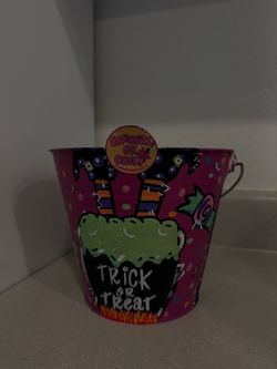 Hand painted Halloween buckets