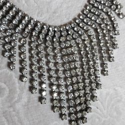 Vintage Fringe Rhinestone Necklace