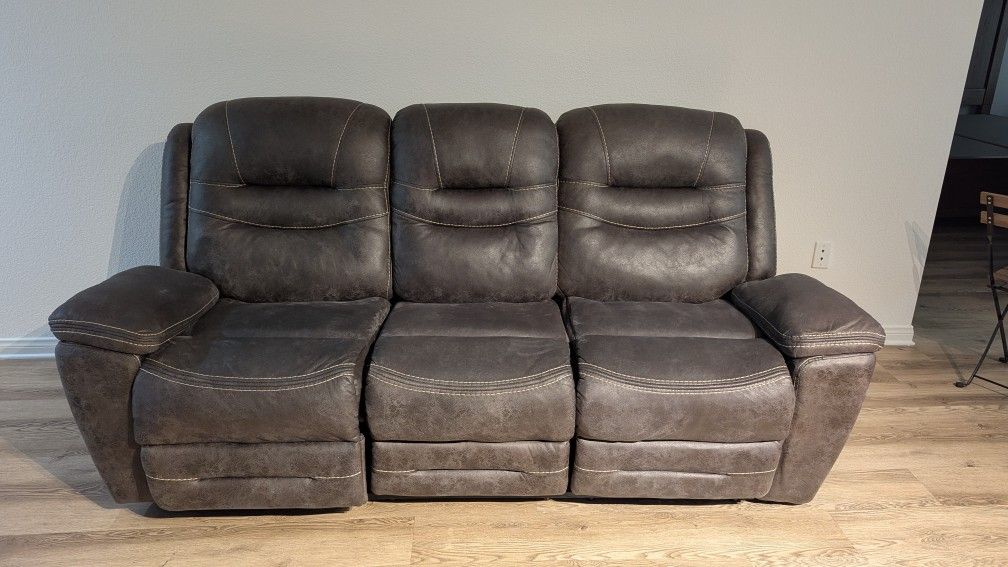 Grey Reclining Sofa – Original $3500, selling for $99