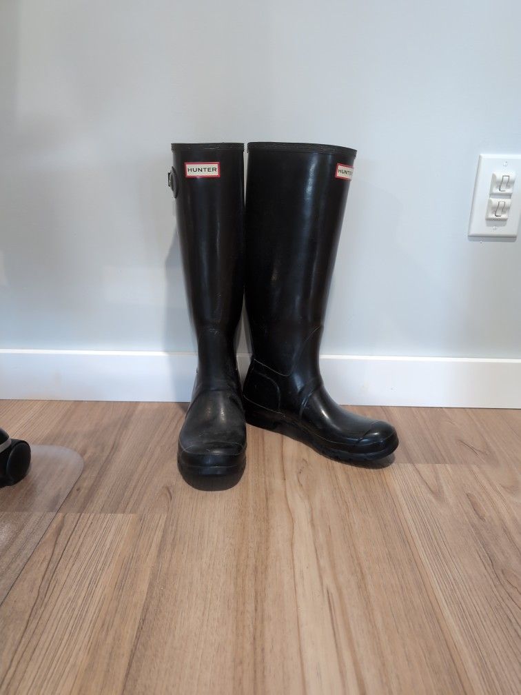 Hunter Boots -Women's Original Tall Original, Black, Size 8