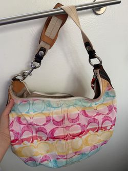 Vintage coach colorful hobo bag