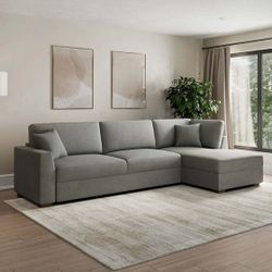 Camlin Convertible Sectional, Grey - Converts for Guests