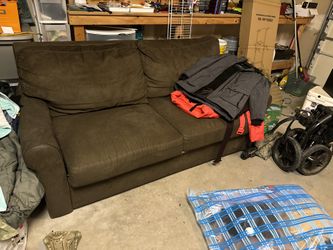 Brown microsuede Pull Out Couch