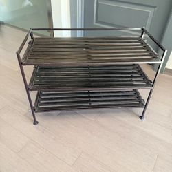 3 Tier Shoe Rack Wood