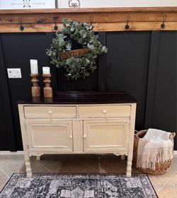 ❤️ farmhouse Buffet cabinet server white espresso dresser entryway accent table console entrance hall vintage tv stand