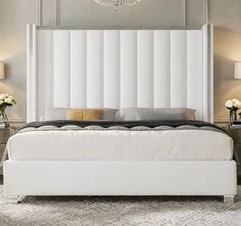 Brand new white king bed ( mattress sold separately)