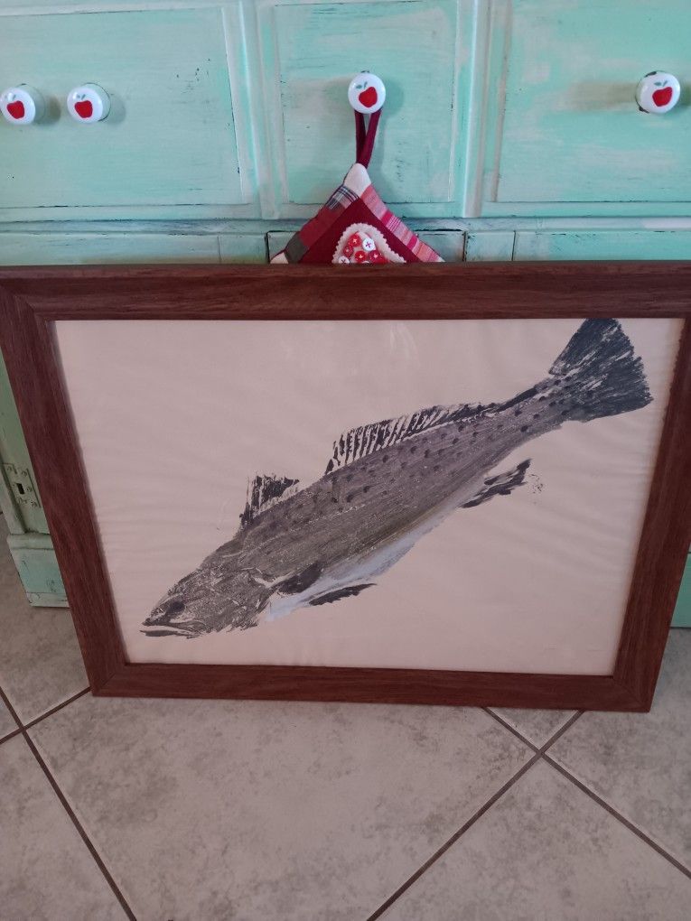 Local Gyotaku Fish Art 27.5x21.5