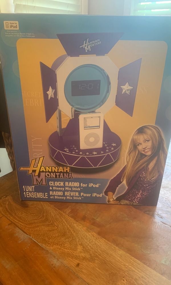 Hannah Montana clock radio for IPod & Disney mix stick for Sale in