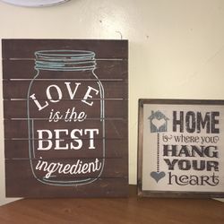 Wood Wall Art 2 Piece Set