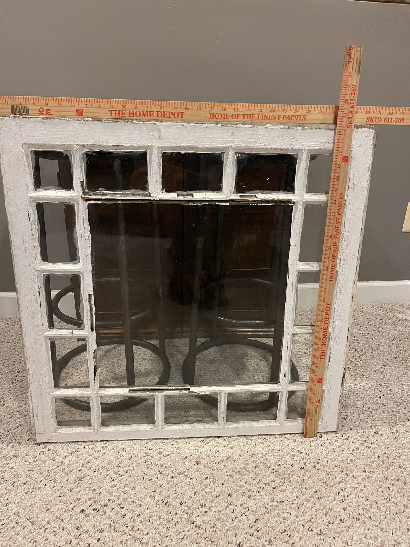 Vintage Antique Window Wall Architectural Art