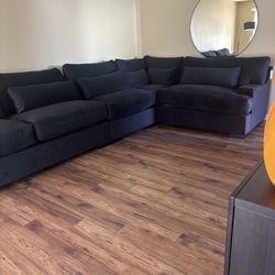 Black Suede Couches 