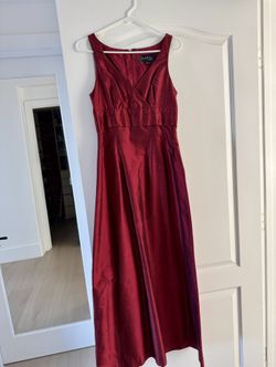 Long red cranberry color formal dress