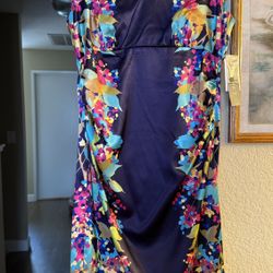 New Womens Suite 7 Dress Sz 8 Floral Purple  Floral  Sleeveless Dress