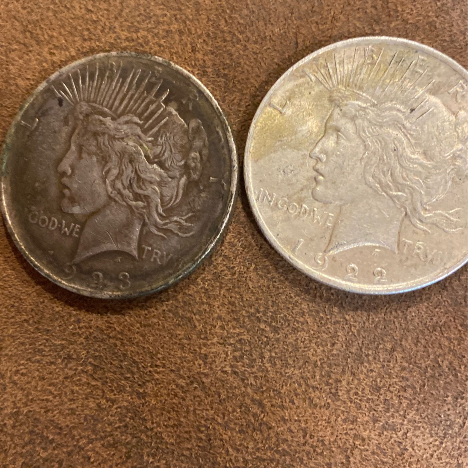 1922 And 1923 Liberty Peace Dollars