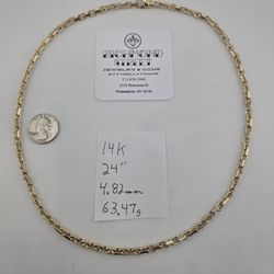 14k gold 24" hermes link chain