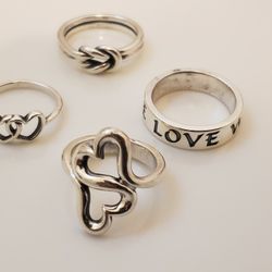 4 RINGS JAMES AVERY Sterling Silver 925 COLLECTION