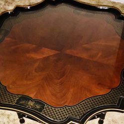 Large Hollywood Regency Kindel Chinoiserie Coffee Table 48.5” x 48.5” x 18.5”