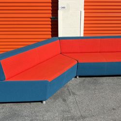 Mid Century Modern / Space Age - Red & Blue  Couch / Sectional / Lounge