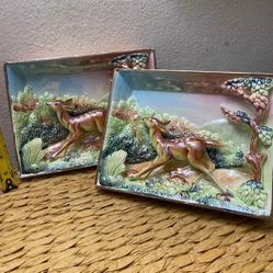 PAREJA DE CUADROS DE PORCELANA EN TERCERA DIMENCION 