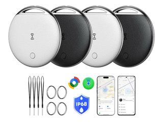Air Tag for Android, Air Tags-4 Pack Work Compatible with Apple Find My IP68 Waterproof, 100 dB Loud Alert, 230mAh Replaceable CR2032 Battery, Dual-Sy