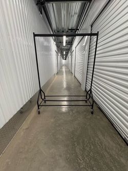 Black Metal Rolling Clothes Rack