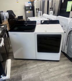 LG - 5.5 Cu Ft Extra Large Capacity Top Load Washer With AI Sensing & 7.3 Cu Ft 220 Volt Electric Dryer Laundry Pair - Alpine White 🔌
