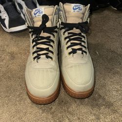 Rare Nike Air Force 1 Duckboot Trainers Air Force 1 Bamboo 444745-203 Size 10