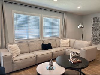 Leather Sectional Sofa Light Grey
