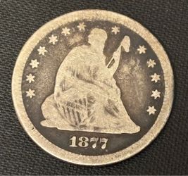 25 cents 1877 S Antiques coin USA
