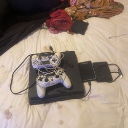 PS4 With 2tb And1tb External Storages Two Controllers And Power Cord