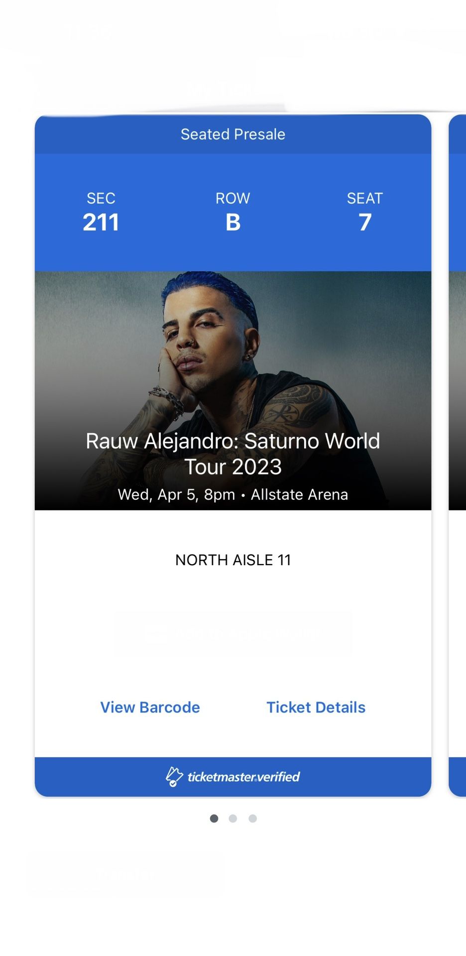 3 Tickets To Rauw Alejandro CHICAGO CONCERT!