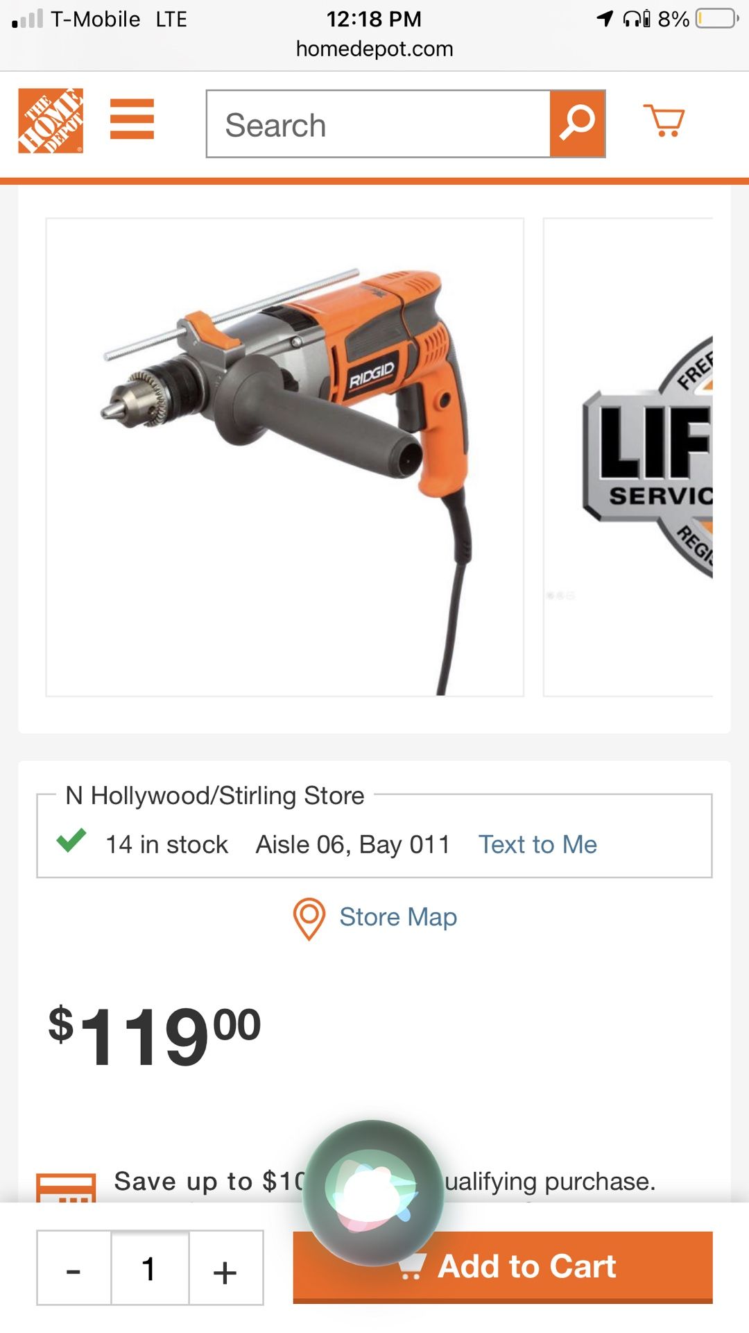 Ridgid 1/2 corded drill