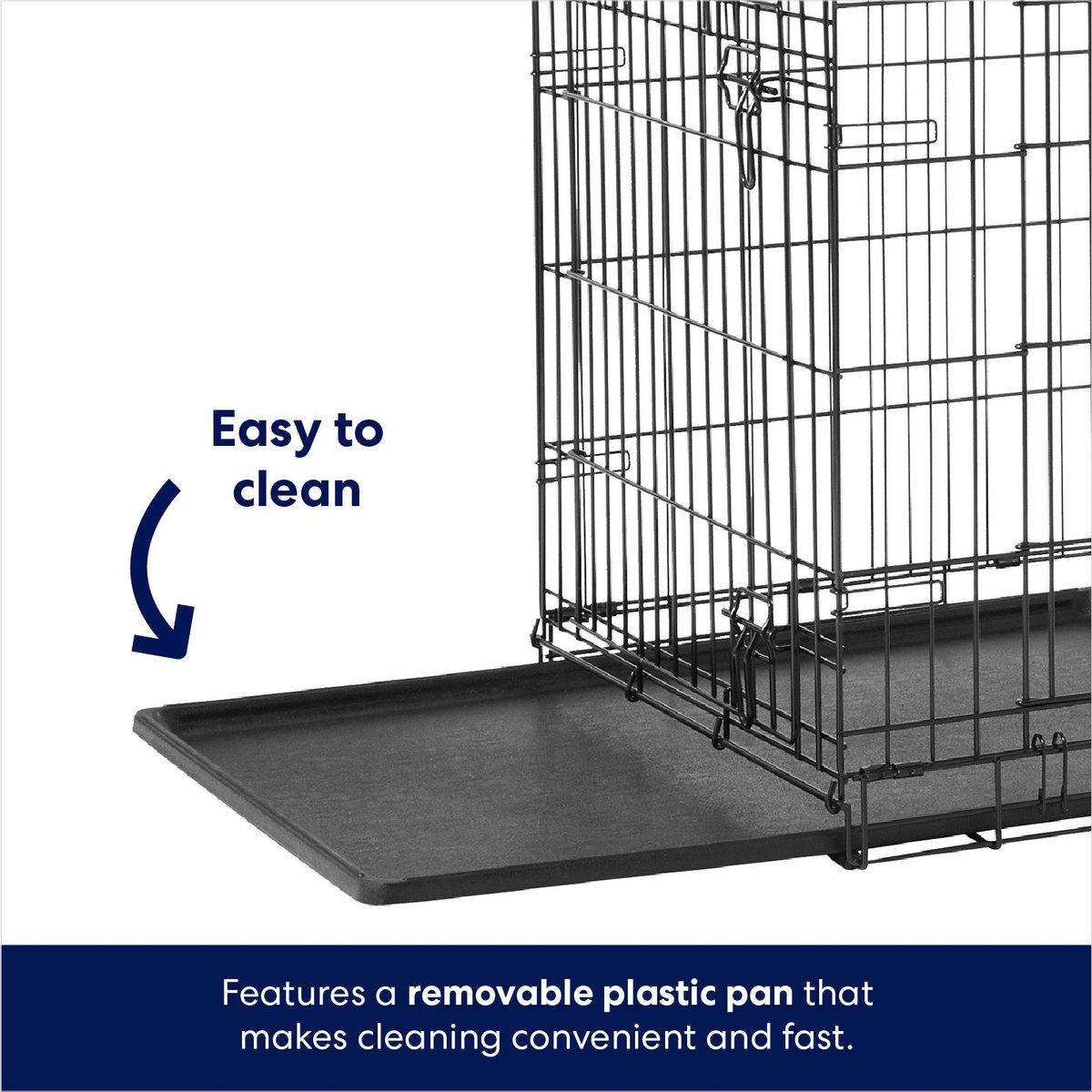 Heavy Duty Fold & Carry Double Door Collapsible Wire Dog Crate