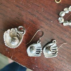 Sterling Silver Baseball Set Jewelry.
