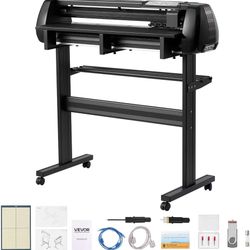 440^Vinyl Cutter Machine, 34 inch Max Feed Width, Dual Blades, Adjustable Force and Speed, LED Display, Vinyl Plotter Cutter Printer with Signmaster S
